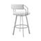 Armen Living Capri 26" Swivel White Faux Leather and Silver Metal Bar Stool LCCPBASLWH26 - alternate 4
